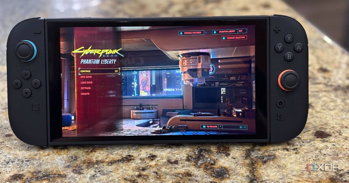 Cyberpunk 2077 running on Nintendo Switch 2 handheld mode