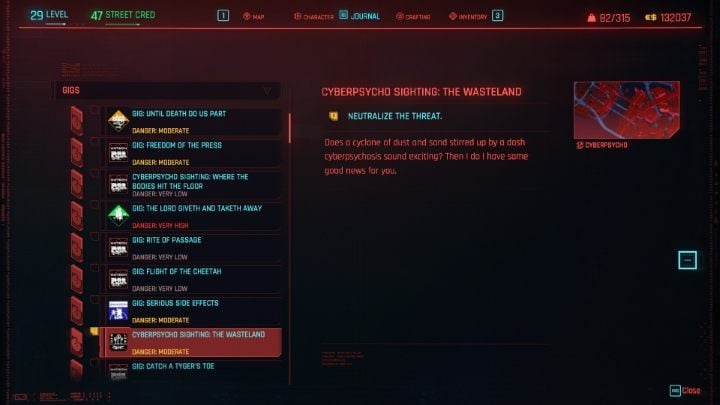 Cyberpunk 2077 quest types and journal interface