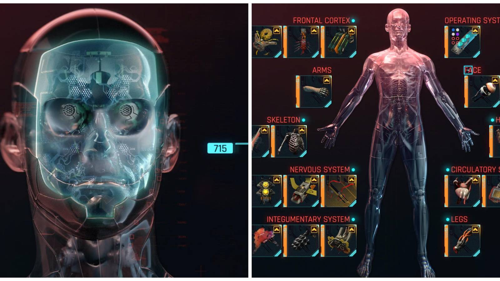 Cyberpunk 2077 high-tier cyberware selection menu