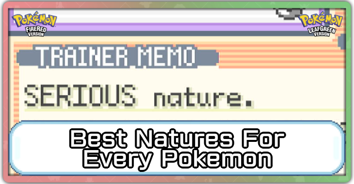 Pokémon Nature Chart for FireRed and LeafGreen