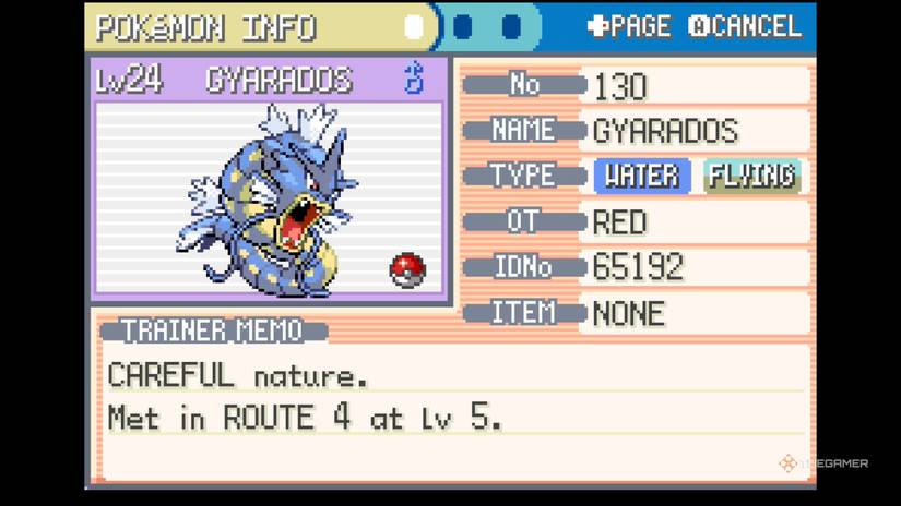Gyarados in Pokémon LeafGreen