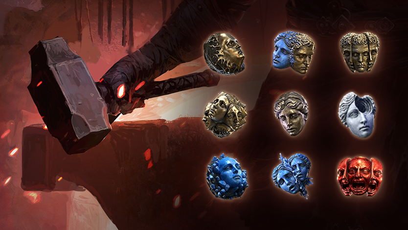 Path of Exile 2 crafting UI showing item modifiers and currency interaction