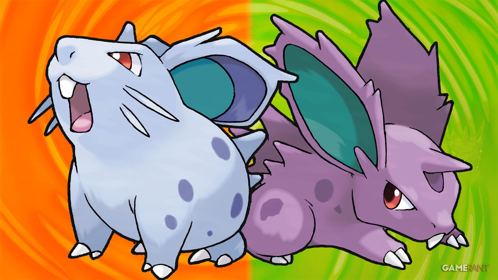 Nidorino evolving into Nidoking using a Moon Stone