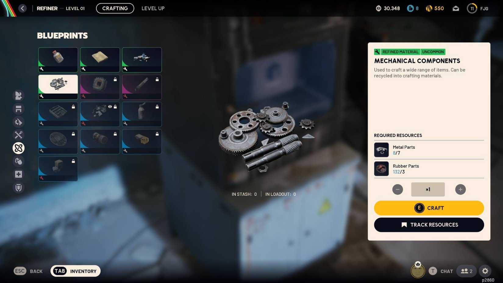 Refiner UI showing Advanced Mechanical Component recipe