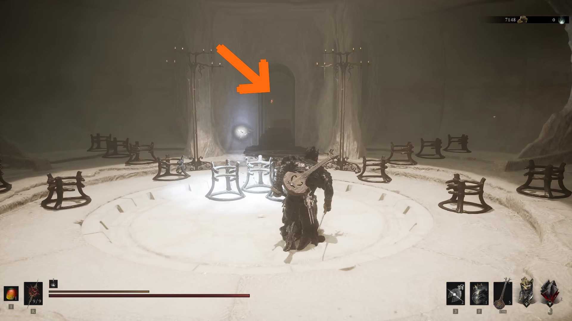 The secret room behind the boss arena in the Child's Feeding Ground