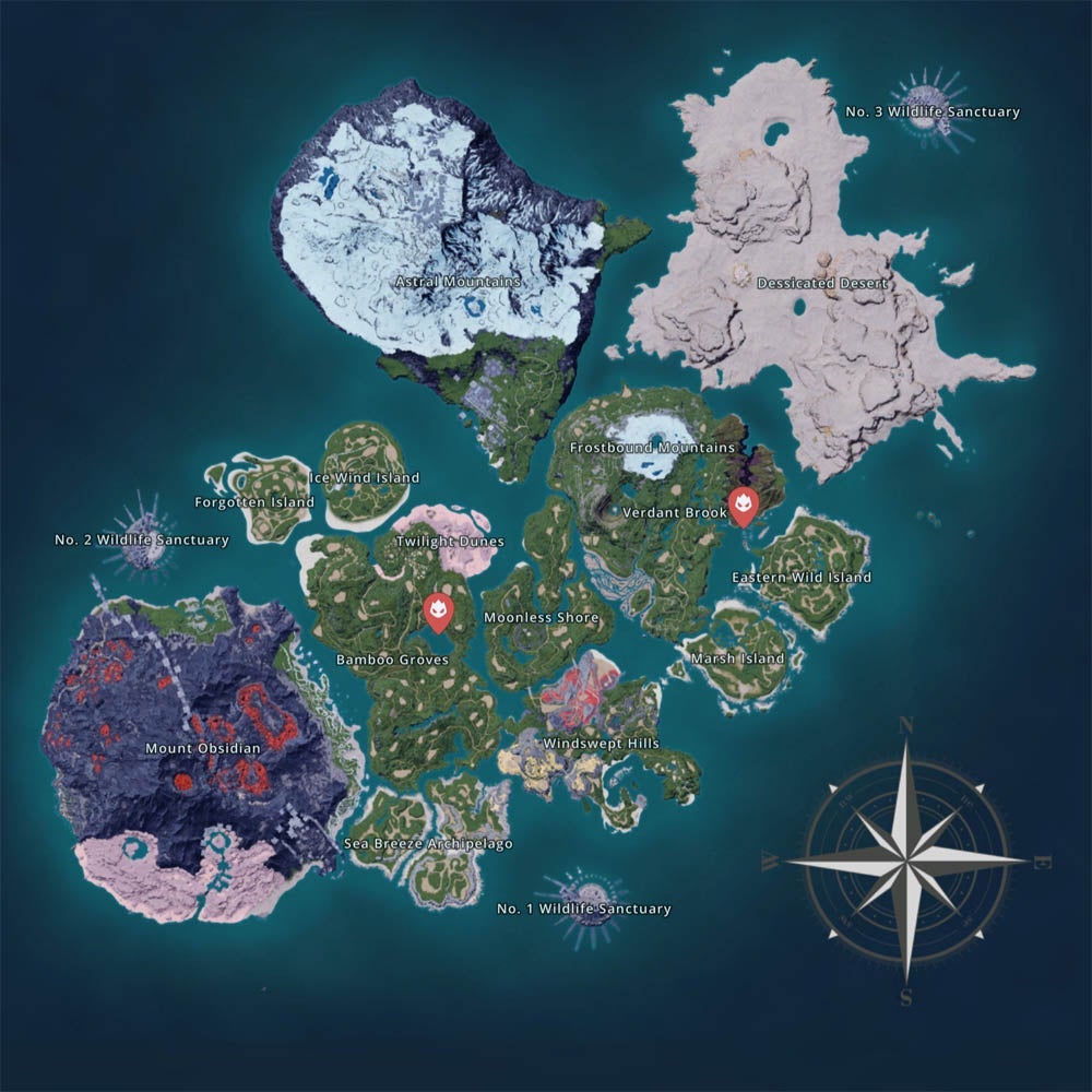Map showing Jormuntide Alpha boss locations