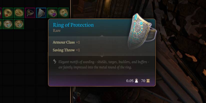 Ring of Protection stats and icon in Baldur's Gate 3