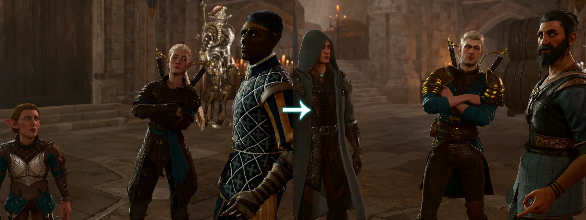 Realms Restored Mod for Baldur's Gate 3 official banner showing NPC variety