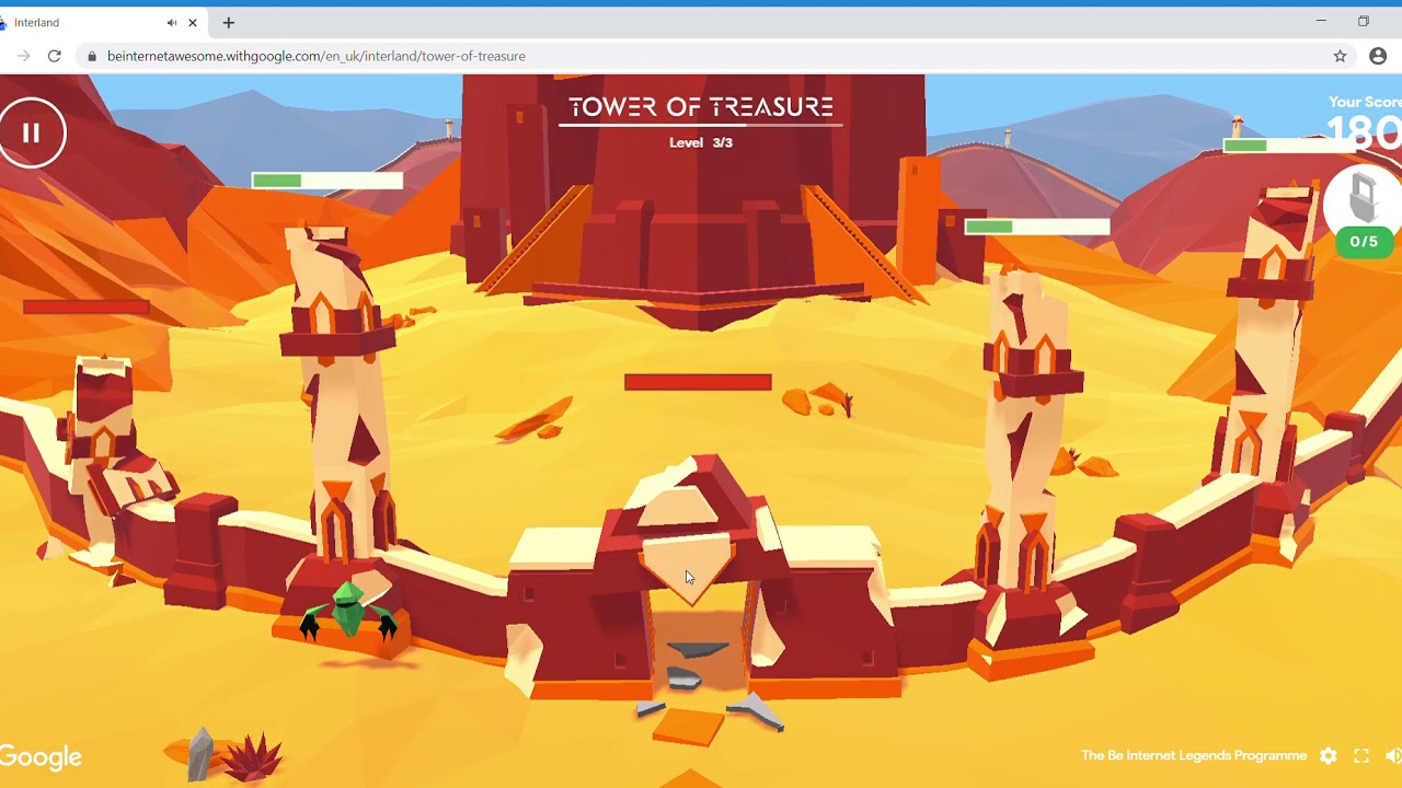 The entrance to the Tower of Treasure island in Google Interland