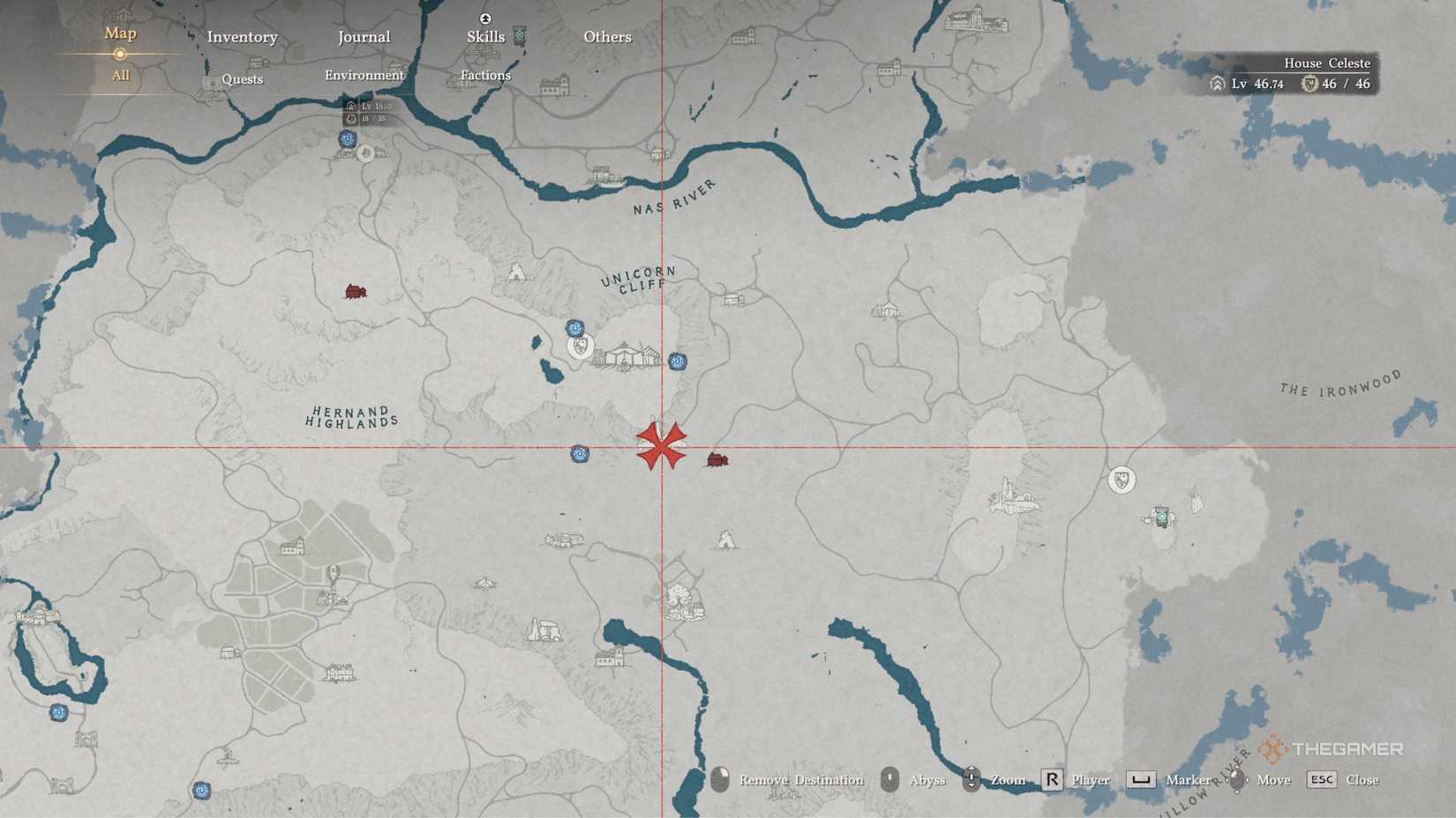 Map location of the Sanctum of Temperance in Crimson Desert