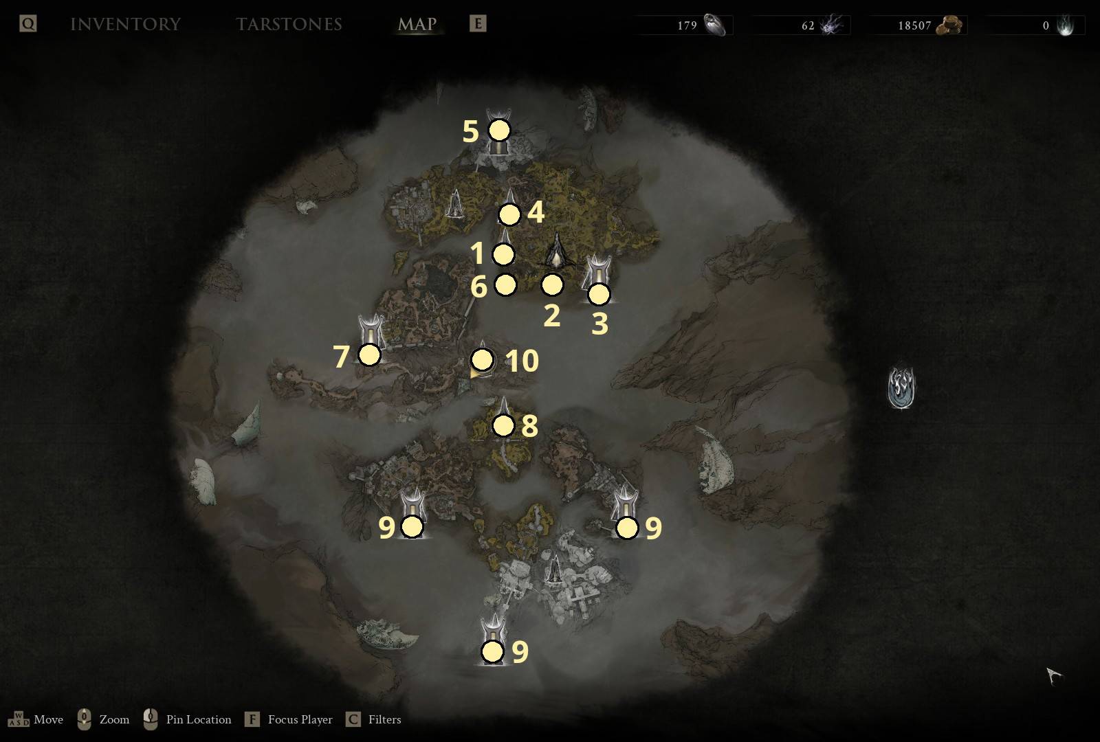 Mortal Shell 2 Marrow Keep progression map showing the route to the Unfound Path