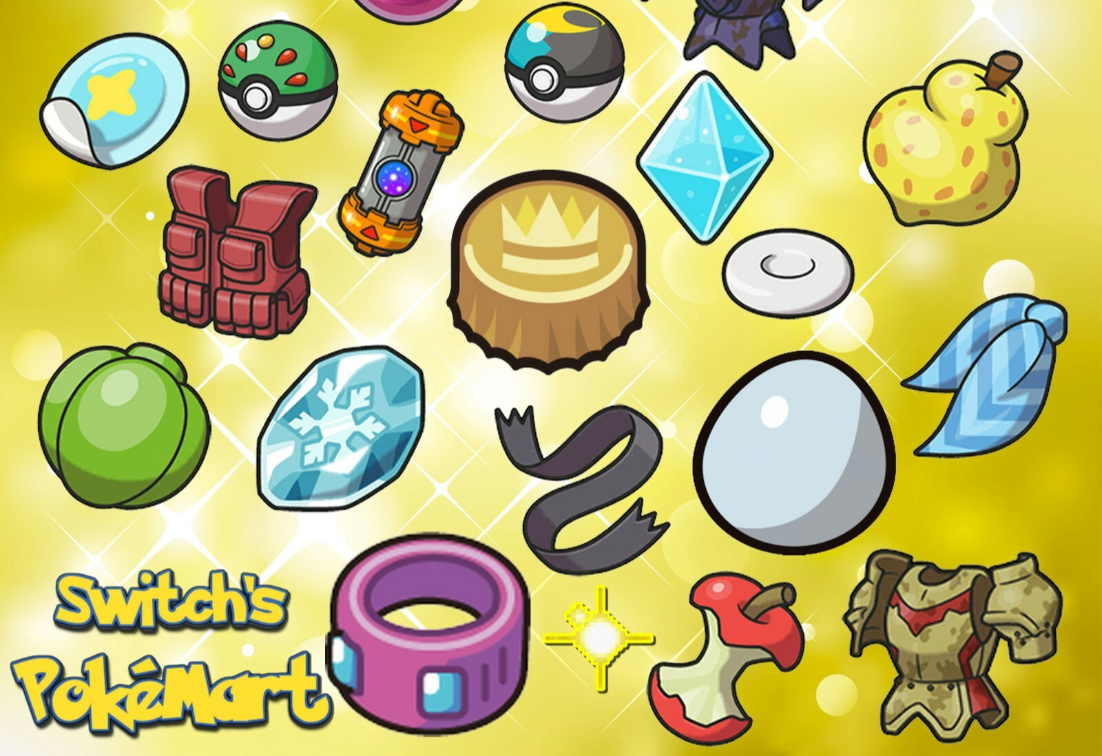 Selection of held items in Pokémon Scarlet and Violet including Life Orb and Focus Sash