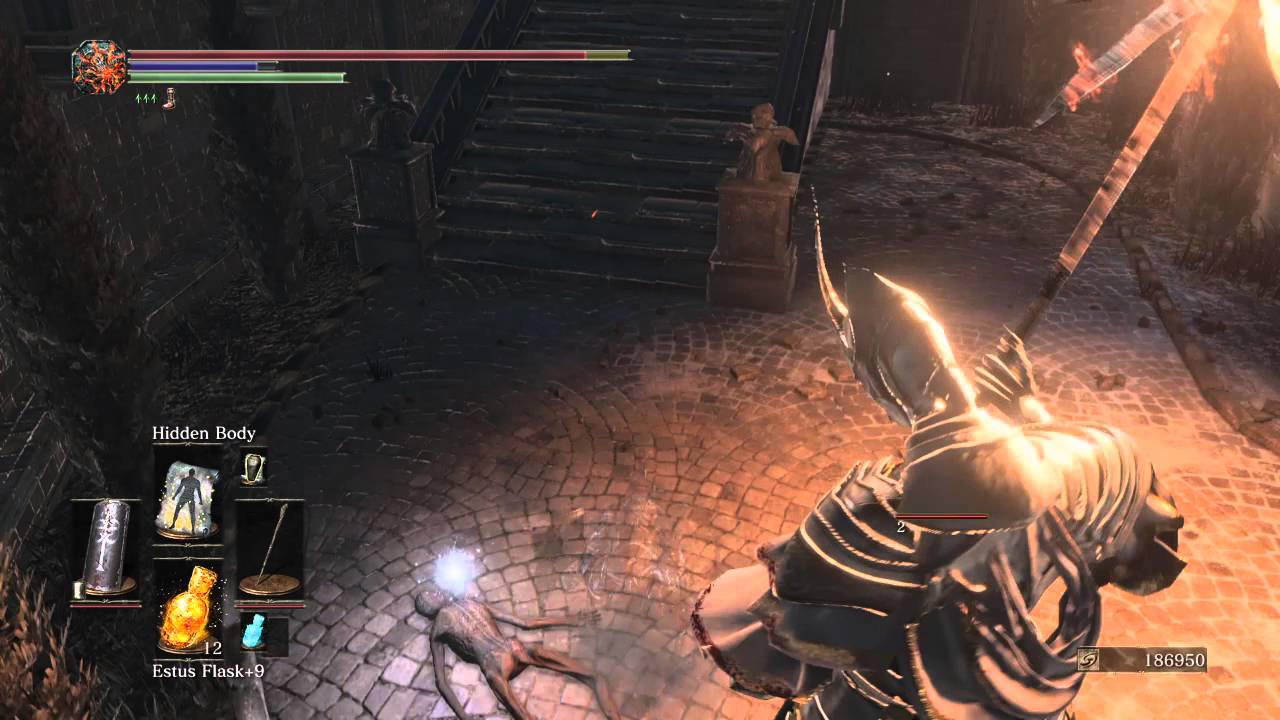 Player character standing near a Lightning Gem location in Dark Souls 3