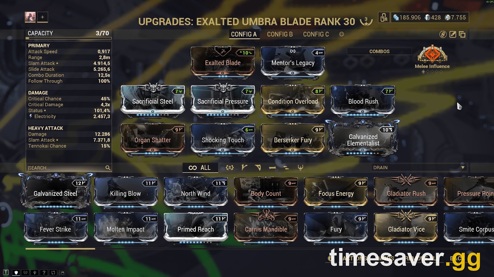 Warframe Primary Weapon Tier List 2026 showing Incarnon weapons at the top