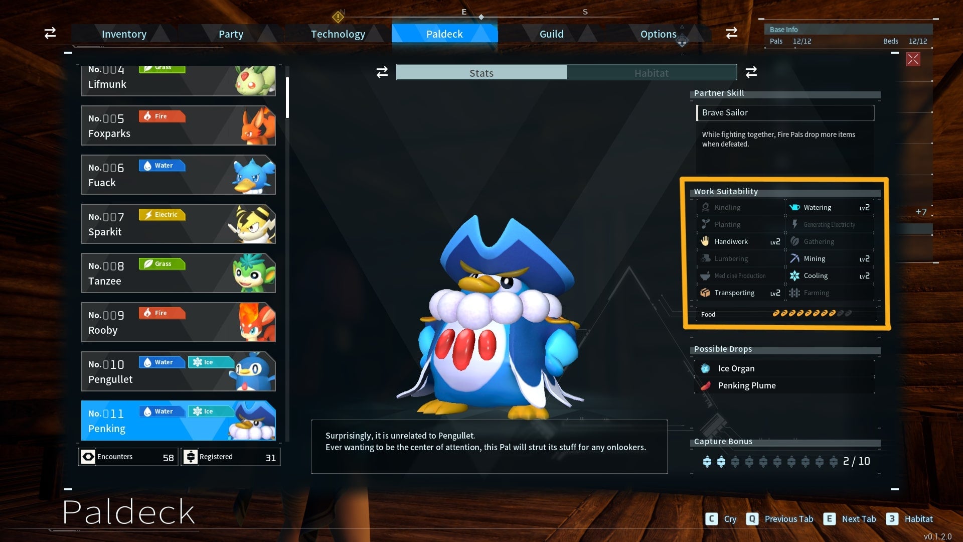 Penking Lux working in a Palworld base