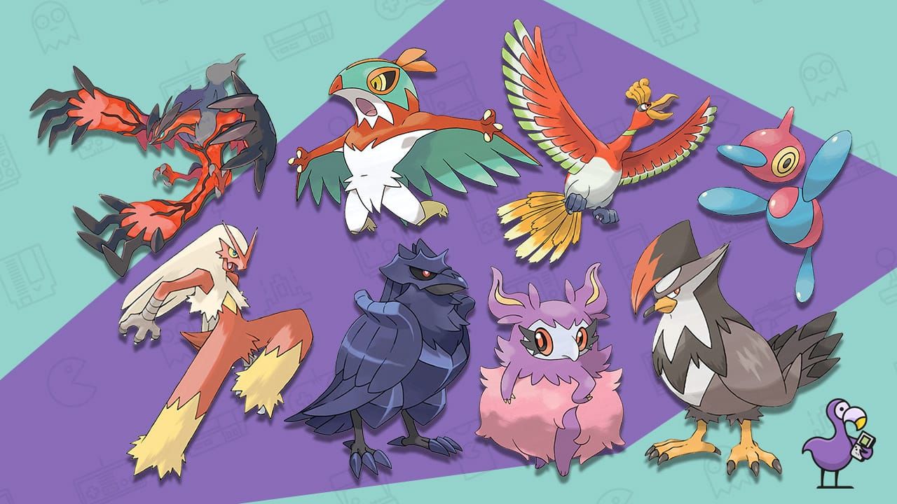 A collection of highly regarded bird Pokémon across different generations