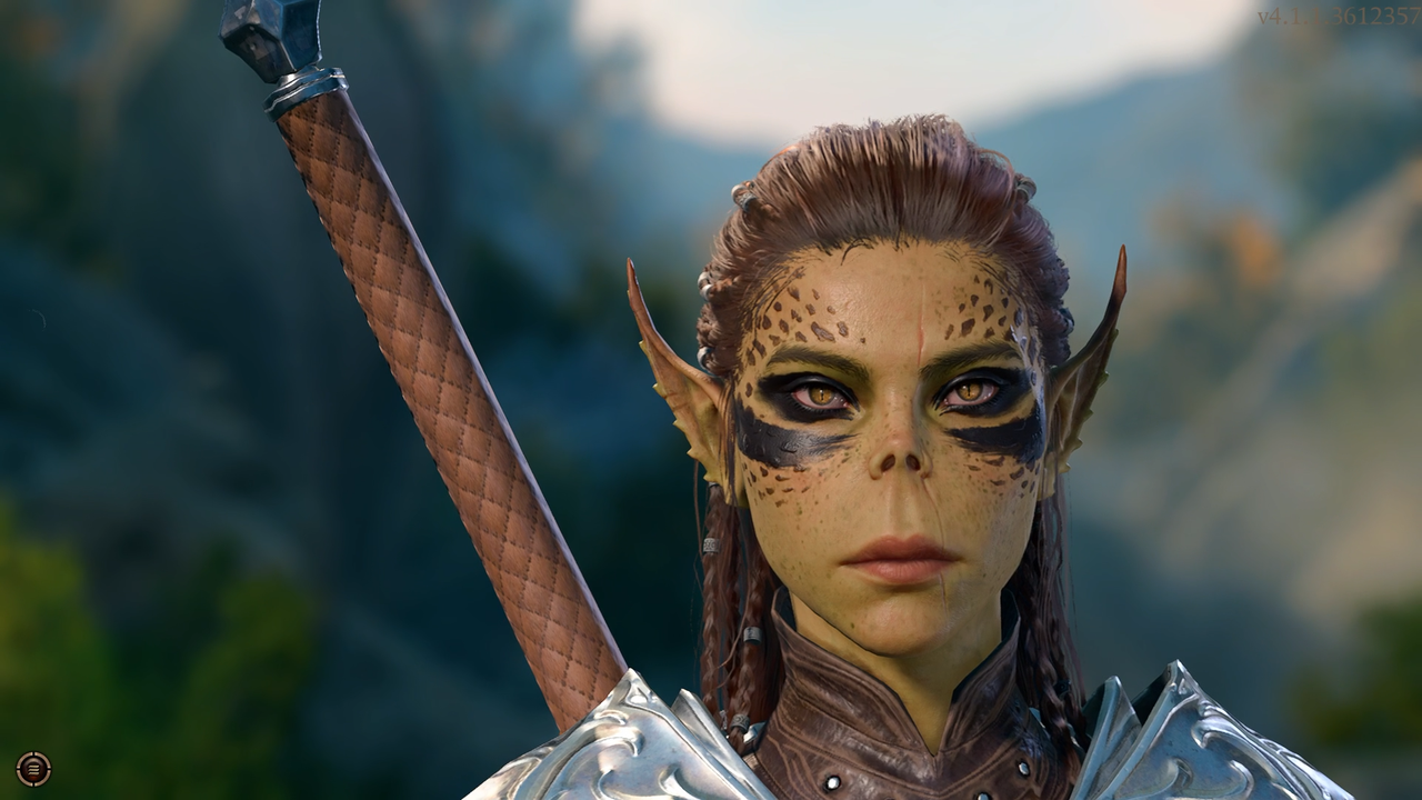 Lae'zel in her starting Githyanki armor during recruitment