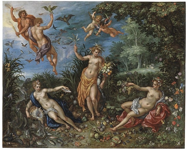 A detailed historical painting showing the complexity of public domain art