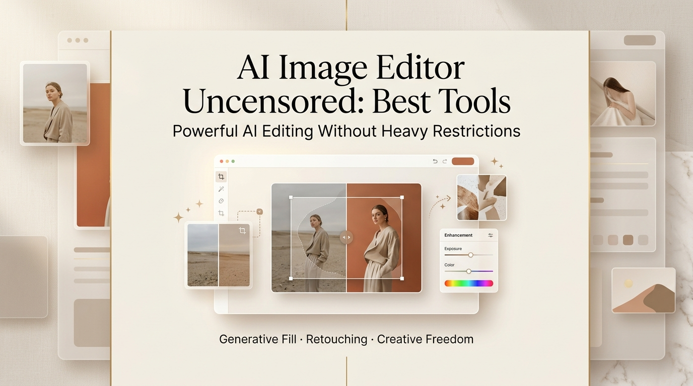 UI interface of a professional uncensored AI image editor showing inpainting tools