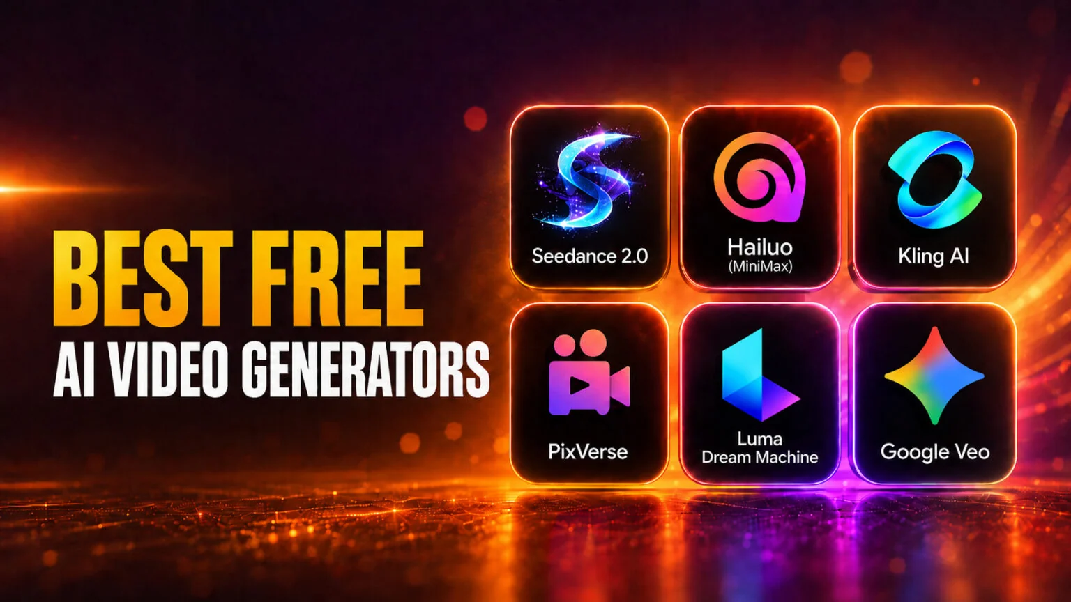 Comparison of free AI video generation tools showing different visual styles and interfaces