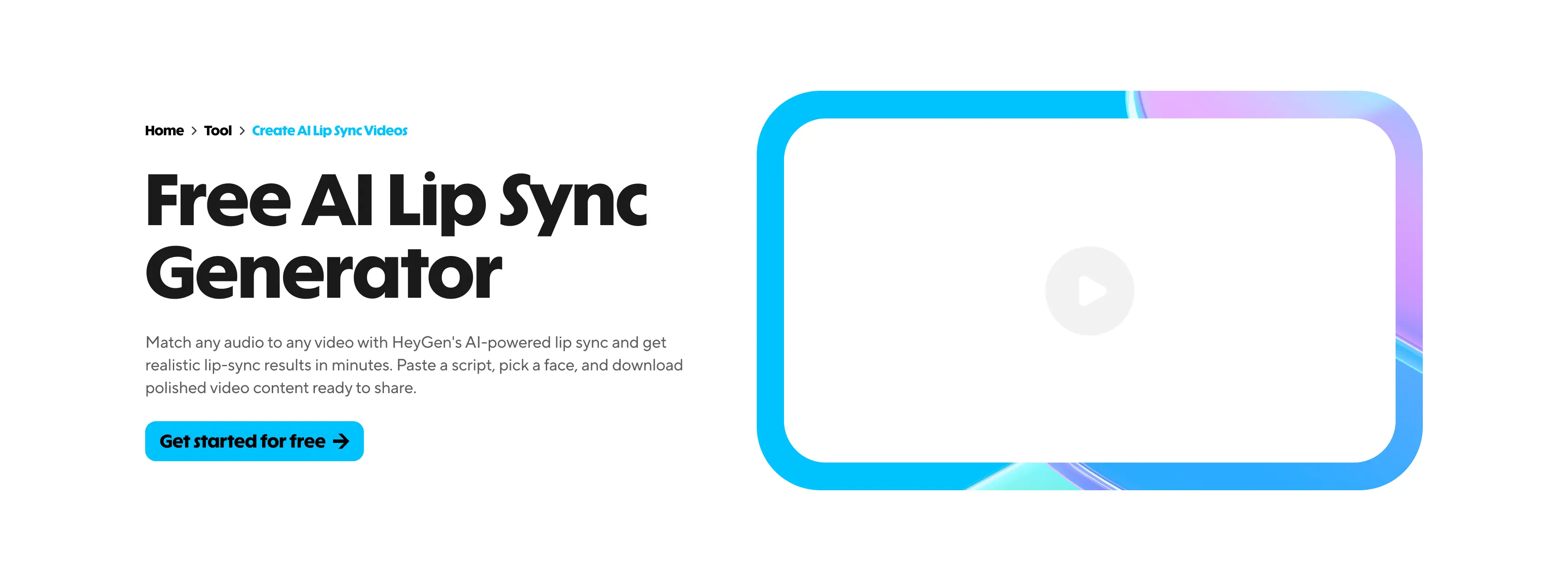 HeyGen AI lip sync tool interface showing the generation process