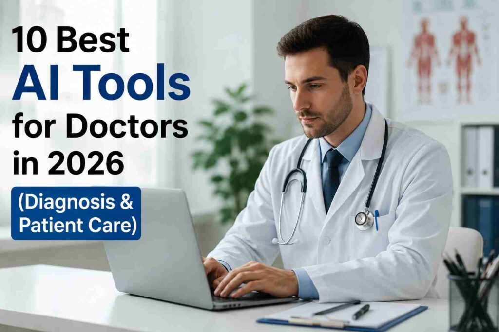 Doctor reviewing AI-generated diagnostic data on a tablet