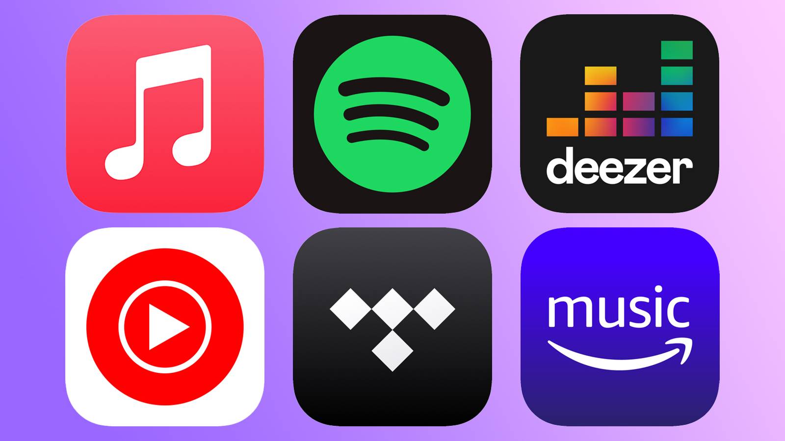 Comparison of music streaming apps on a smartphone screen