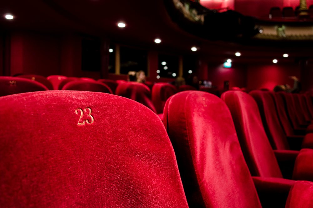 Cinema marquee showing movies playing at the theater today