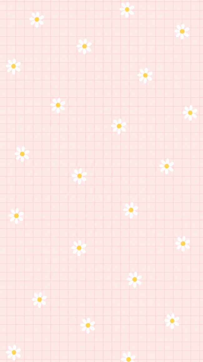 Cute floral pattern blush pink daisy aesthetic wallpaper