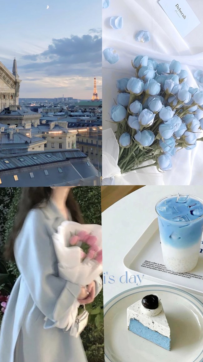 Dreamy blue soft aesthetic phone background