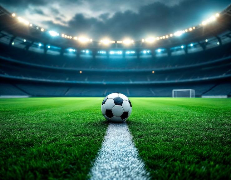 A high-quality 4K soccer wallpaper showing a player in action on a digital screen