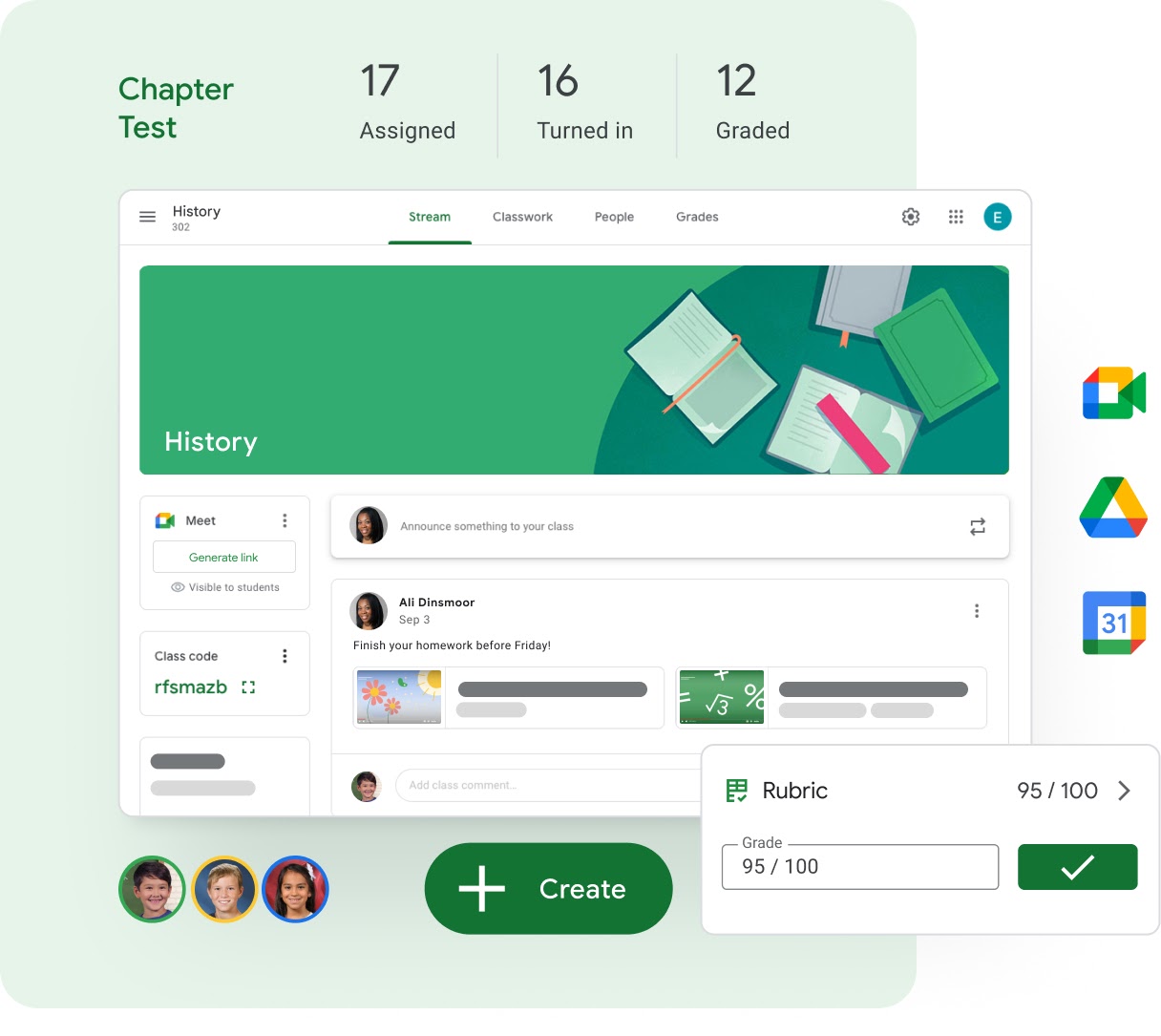 Detailed view of the Google Classroom interface on a tablet device