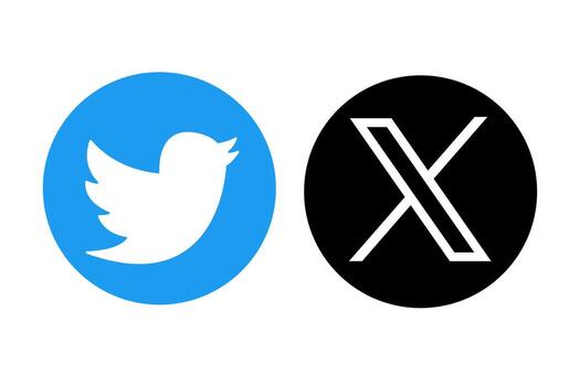 Comparison of the legacy blue bird logo and the new X logo