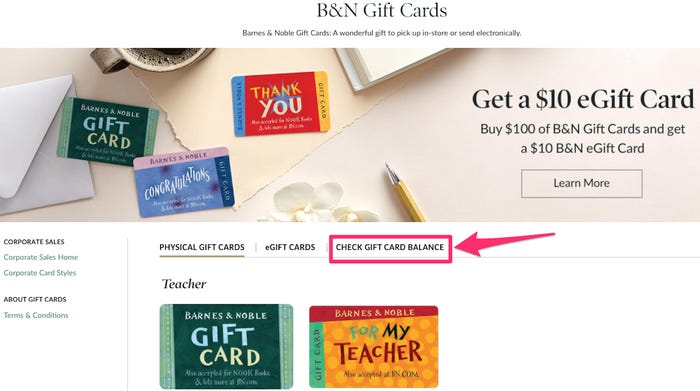 Person using a smartphone to check a gift card balance