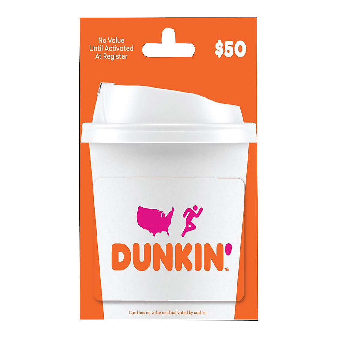 Physical Dunkin Donuts gift card showing branding