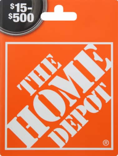 Front of a Home Depot gift card in retail packaging