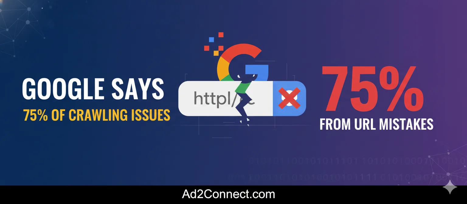 Google data showing 75 percent of crawl issues come from URL mistakes