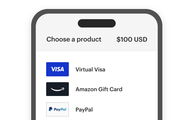 Tremendous rewards platform interface showing various gift card options
