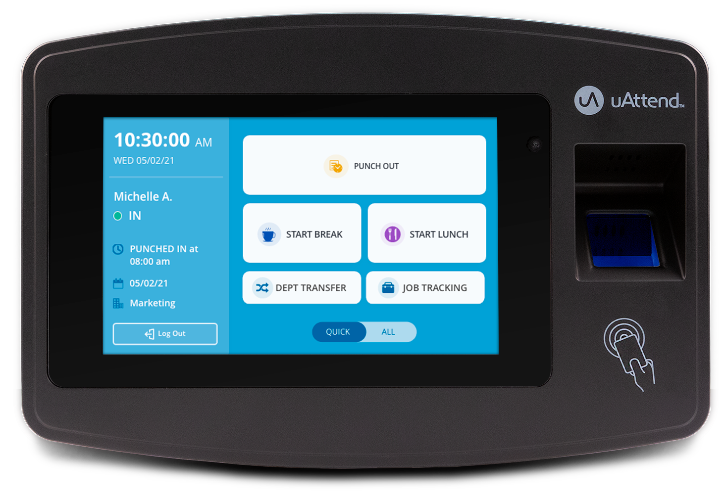 uAttend JR2000 biometric time clock hardware