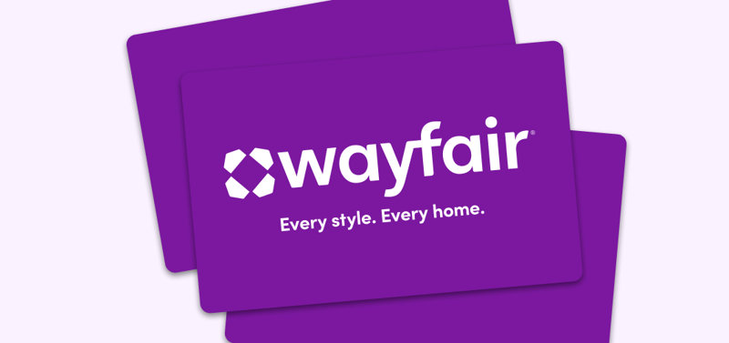 Wayfair corporate gift cards displayed in a professional setting