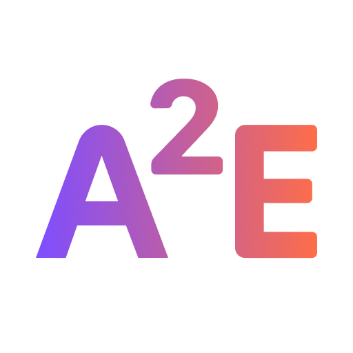 A2E AI mobile login and logo representation