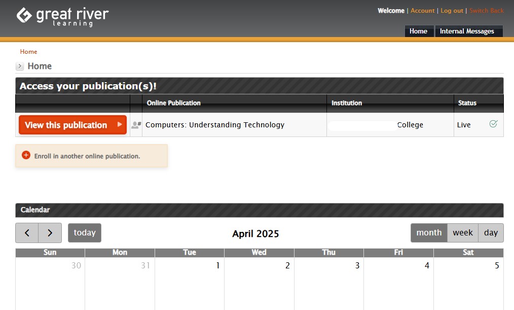 GRL Content user registration and dashboard view