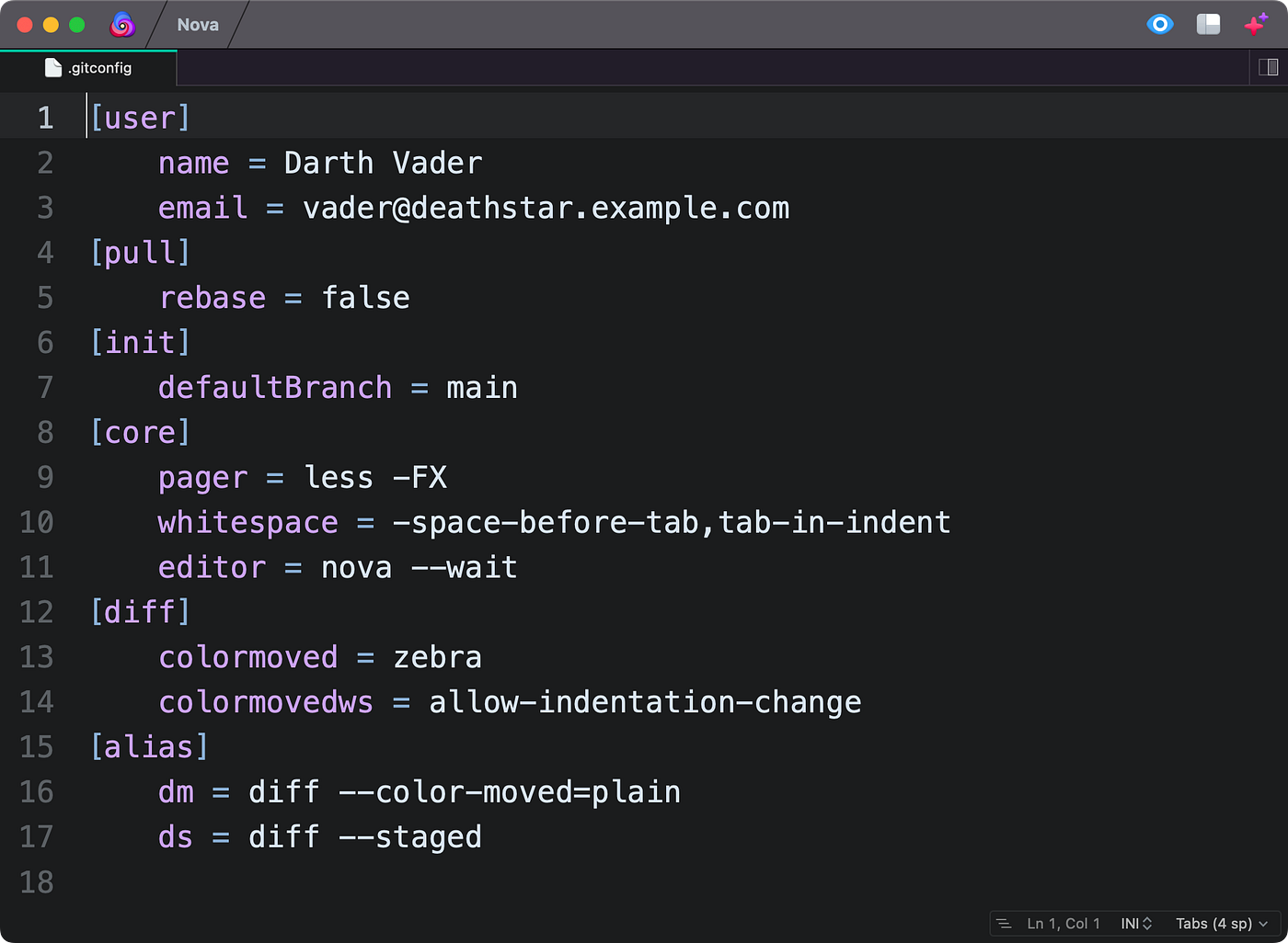 Git config core.editor command output in terminal