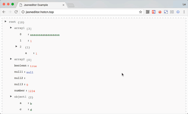 Demonstration of a React JSON editor with tree and code views