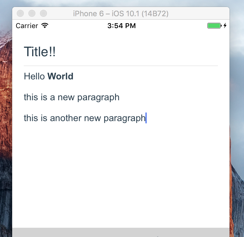 Mobile text editor with keyboard and formatting toolbar