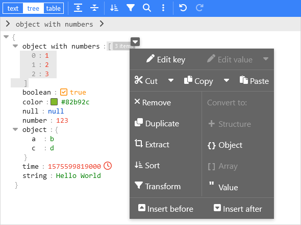 Modern Vanilla JSON Editor Tree Mode