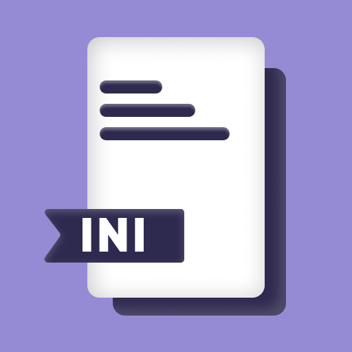 Android INI File Editor interface showing syntax highlighting