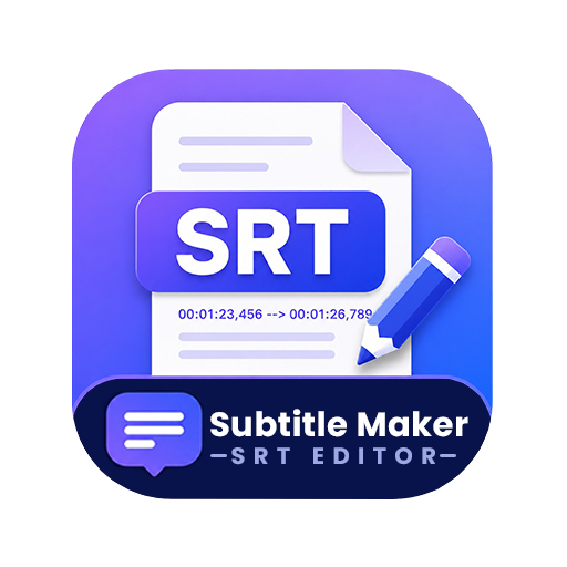 Mobile SRT editor app interface on a smartphone