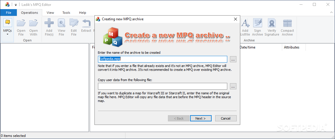 Ladik's MPQ Editor user interface showing file tree structure