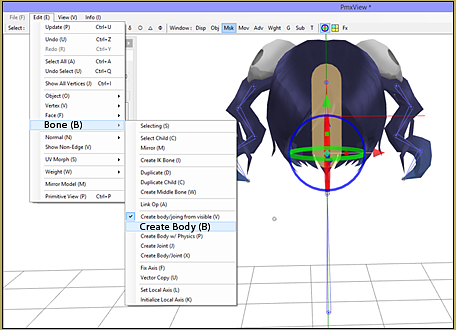 PMD Editor Bone and Material List